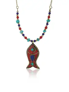 Carlton London Multicolored Gold-Plated Necklace