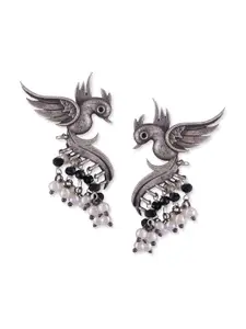 Binnis Wardrobe Silver-Toned Contemporary Studs Earrings