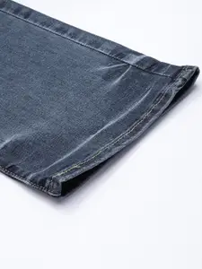 Levis Women Blue Straight Fit High-Rise Low Distress Heavy Fade Stretchable Jeans