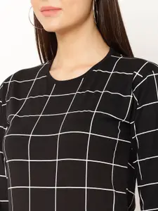 MACK JONNEY Women Black Checked T-shirt