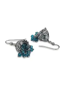 Carlton London Women Blue Contemporary Jhumkas Earrings