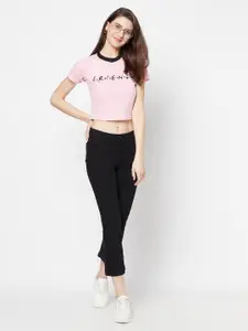 Purple State Pink Regular Crop Top