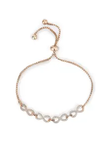 Carlton London Women Rose Gold-Plated Charm Bracelet