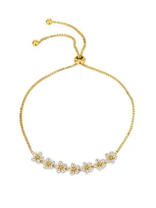 Carlton London Gold & White Brass Gold-Plated Charm Bracelet