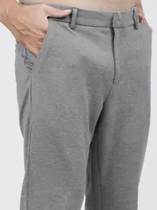 HIGHLANDER Men Grey Solid Slim Fit Trousers