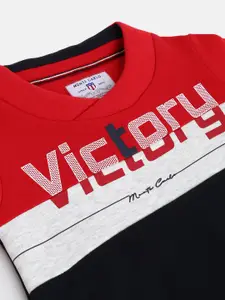 Monte Carlo Boys Navy Blue & Red Printed Sweatshirt