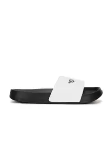 Red Tape Men White Printed Sliders