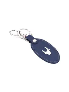 WildHorn Black Leather Wallet and Blue Keychain with Rakhi Combo Gift Set
