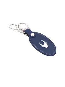 WildHorn Tan-Coloured Leather Wallet and Blue Keychain with Rakhi Combo Gift Set