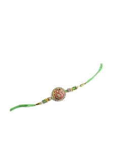 WildHorn Brown Leather Wallet and Blue Keychain with Rakhi Combo Gift Set