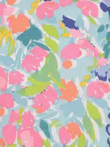 Oxolloxo Girls Blue & Pink Floral Printed A-Line Dress