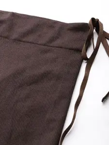 Inddus Women Brown Solid High Compressed Seamless Saree Shapewear with Drawstring