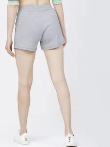 Tokyo Talkies Women Grey Mid-Rise Regular Shorts
