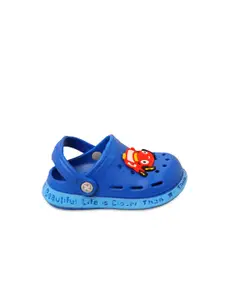 Yellow Bee Boys Blue & Red Car Applique Clogs Sandals
