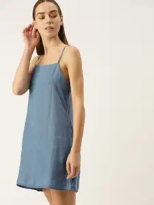 FOREVER 21 Blue Cami Shift Denim A-Line Dress