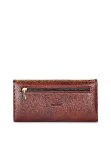 THE CLOWNFISH Elegance Brown and Yellow Quilted Synthetic Two-Fold Wallet