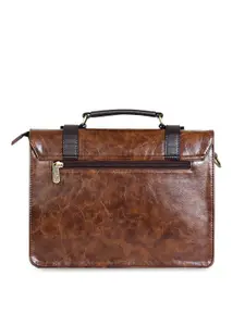 THE CLOWNFISH Endeavour Brown Leather Structured Satchel