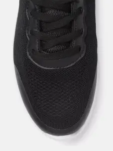 HRX by Hrithik Roshan U-17 Unisex Black Woven Design Running Shoes