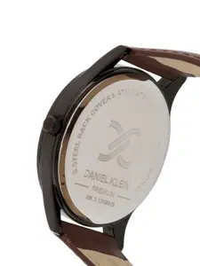 Daniel Klein Men Brown Dial & Brown Leather Straps Analogue Watch DK.1.12880-5
