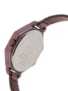 Daniel Klein Women Purple Dial & Brown Bracelet Style Straps Analogue Watch DK.1.12831-6
