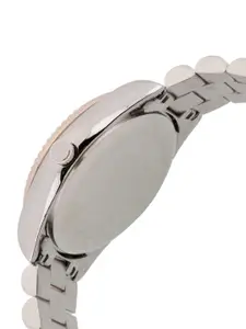 Daniel Klein Women Grey Embellished Dial & Rose Gold Toned Stainless Steel Bracelet Style Straps Analogue Watch