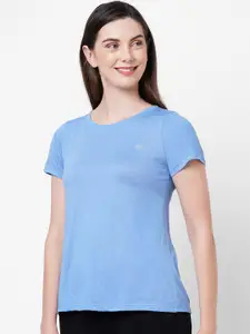 SOIE Women Blue Printed Sleep Shirts