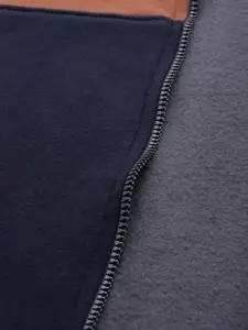 Roadster Men Navy Blue Grey Colourblocked Bomber Jacket