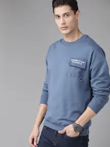 Roadster Men Blue Solid Sweatshirt