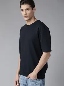 Roadster Men Navy Blue Solid Sweatshirt