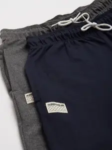 Hubberholme Men Pack Of 2 Solid Track Pants