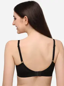 Lenissa Black T-shirt Bra-Half Coverage Lightly Padded L-119