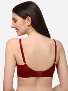 Lenissa Maroon T-shirt Bra-Half Coverage Lightly Padded L-124