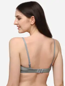 Lenissa Grey T-shirt Bra-Half Coverage Lightly Padded L-112