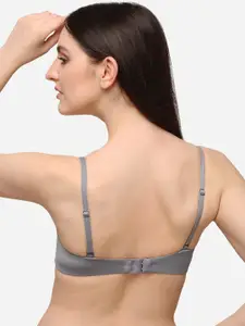 Lenissa Grey T-shirt Bra-Half Coverage Lightly Padded L-106