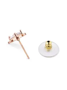 Zaveri Pearls Rose Gold Contemporary Studs Earrings