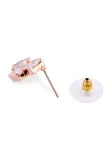 Zaveri Pearls Rose Gold Contemporary Studs Earrings
