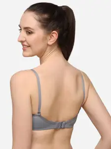 Lenissa Grey T-shirt Bra-Half Coverage Lightly Padded L-105