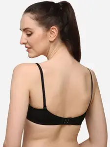 Lenissa Black T-shirt Bra-Half Coverage Lightly Padded L-105