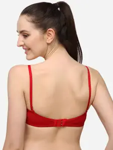 Lenissa Red T-shirt Bra-Half Coverage Lightly Padded L-105