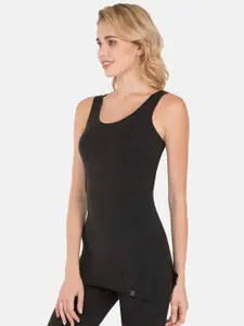 Jockey Women Black Solid Thermal Tank Top