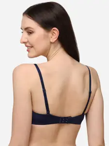 Lenissa Navy Blue T-shirt Bra-Half Coverage Lightly Padded L-112