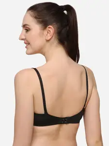 Lenissa Black T-shirt Bra-Half Coverage Lightly Padded L-102