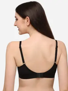 Lenissa Black T-shirt Bra-Half Coverage Lightly Padded L-124