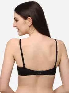 Lenissa Black T-shirt Bra-Half Coverage Lightly Padded L-106