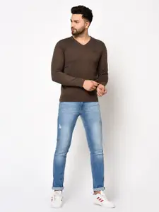 98 Degree North Men Coffee Brown Sweater