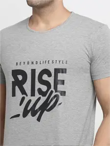 MACK JONNEY Men Grey & White Pack Of 2 Printed T-shirts