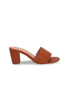 Hydes N Hues Women Tan Solid Block Sandals