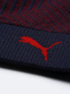 Puma Navy Blue & Red Long Line dryCELL Seamless Lightly Padded Bra 52094766