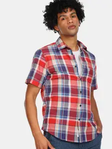 U.S. Polo Assn. U S Polo Assn Men Red Tartan Checked Casual Shirt