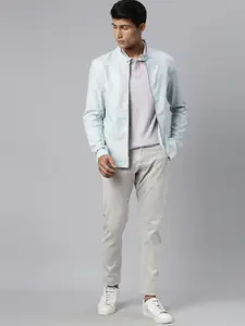 RARE RABBIT Men Blue Lightweight Bomber Jacket